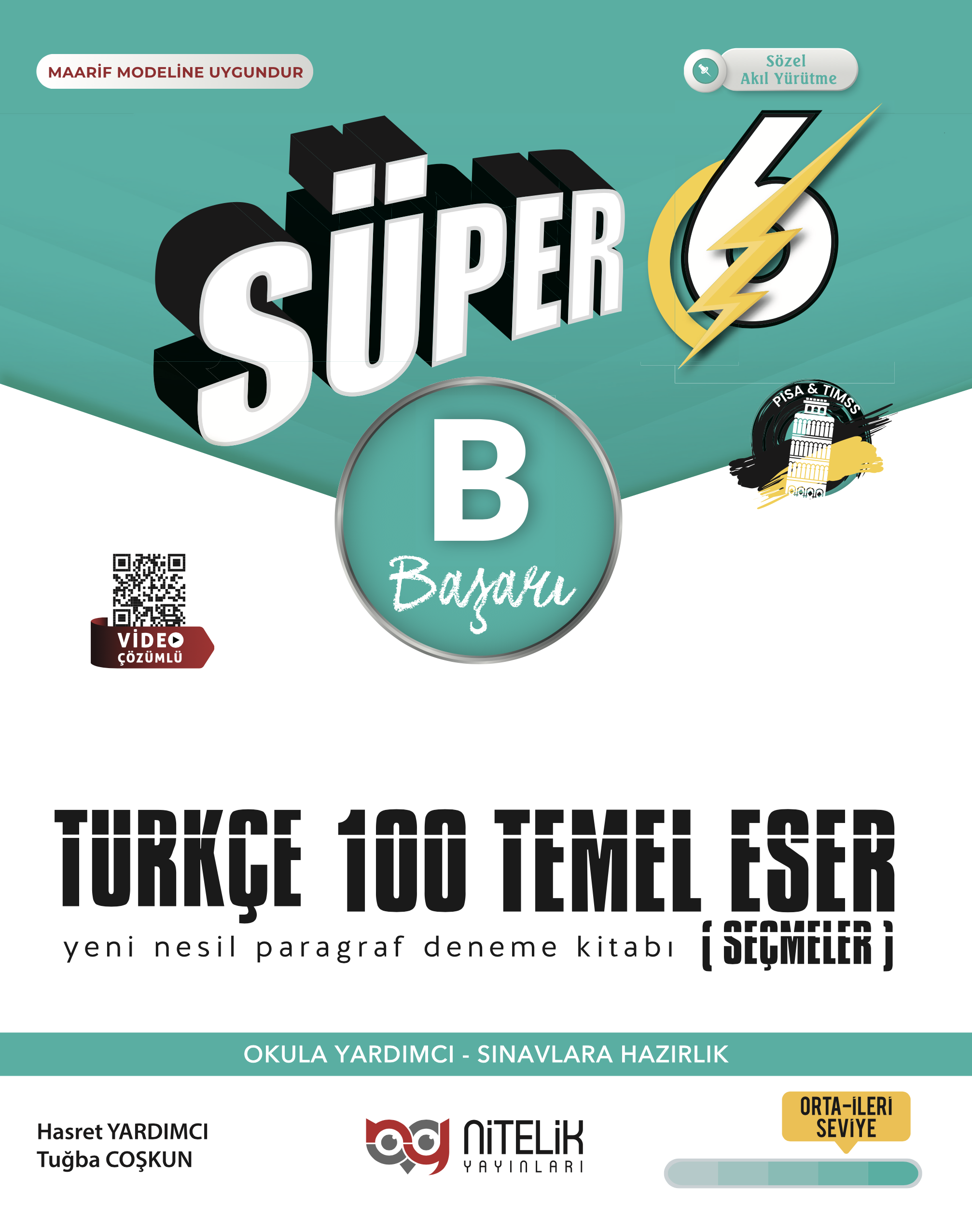 Süper 6 Başarı Türkçe 100 Temel Eser Deneme Kitabı kapak görseli